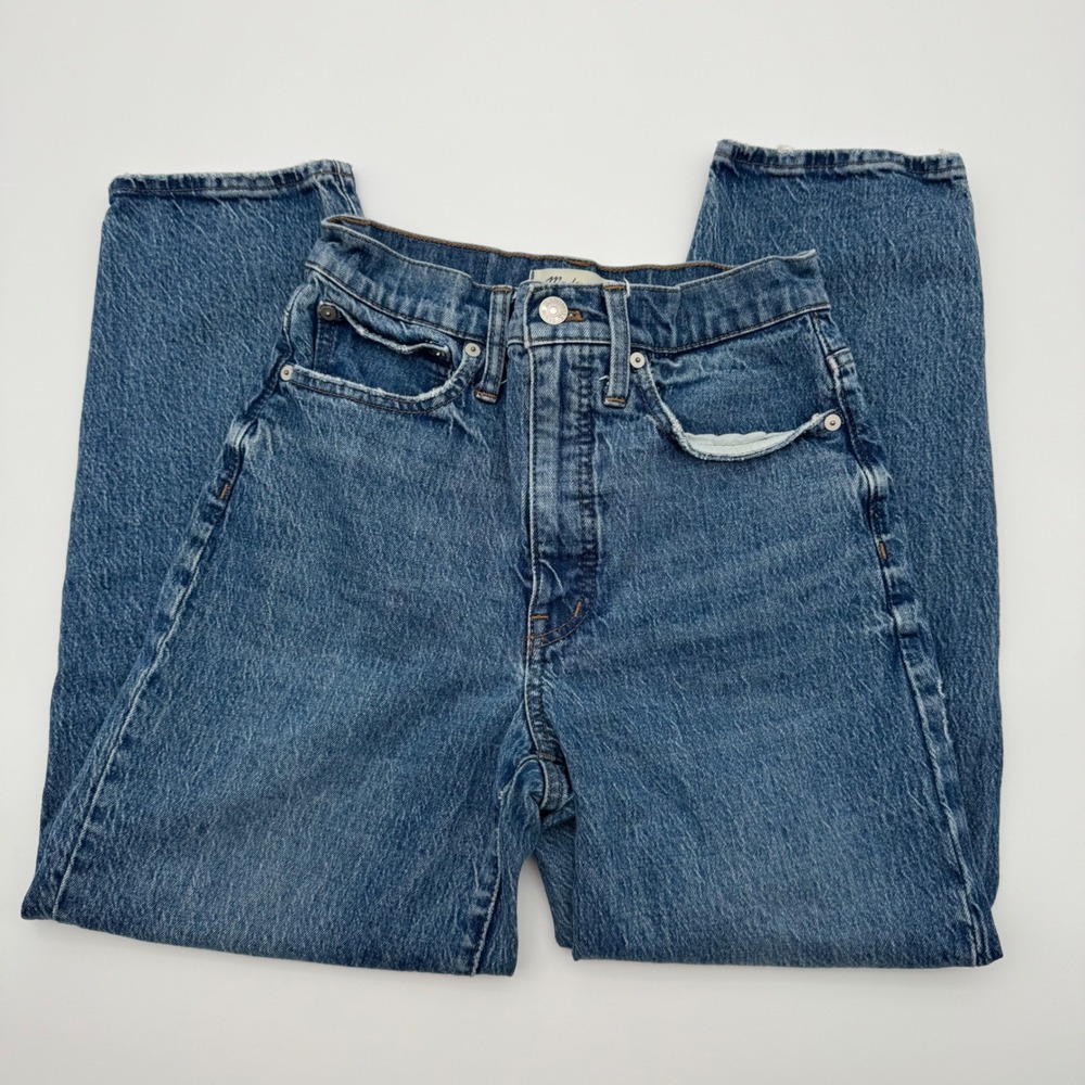 Madewell Balloon Jeans High Rise Tapered Leg Medium Wash Denim Size 25